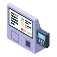 Self service icon isometric vector. Interactive counter vector