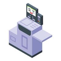 Station self service icon isometric vector. Automated monitor touch vector