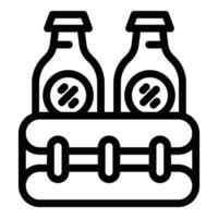 Zero alcohol brew pots icon outline vector. Brewery production bottles vector