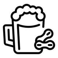 Non boozy beer icon outline vector. Frothy beverage mug vector
