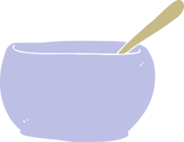 bol de soupe de dessin animé de style plat couleur png