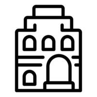 Amsterdam city destination icon outline vector. Famous history buildings vector