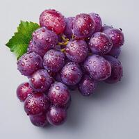 AI generated Fresh Bunch of Grapes With Water Drops photo