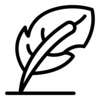 Quill pen icon outline vector. Pigment nib applicator vector