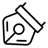 Dip nib pen icon outline vector. Handwriting utensil vector