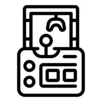 Play arcade game icon outline vector. Play pick vending vector