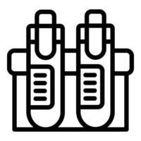 Test tube stand icon outline vector. Slender attention vector