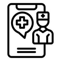 Medical online help icon outline vector. Patient health vector