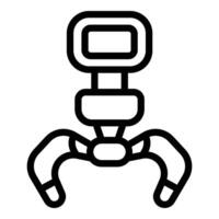 Robotic hand icon outline vector. Game fun grabber vector