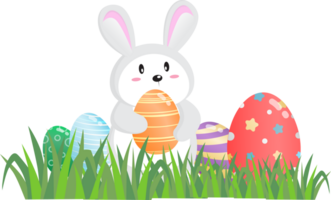 cute rabbit easter egg day festival png