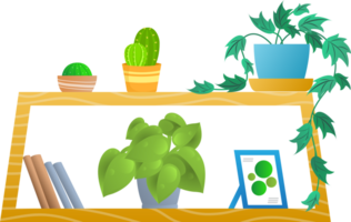 ornemental les plantes Accueil jardin décoré sur en bois étagères Facile conception png