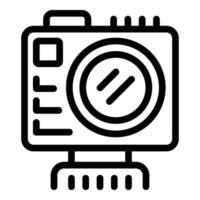 Durable camera icon outline vector. Contemporary shooting gadget vector