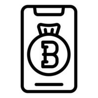 bitcoin billetera icono contorno vector. digital banco vector