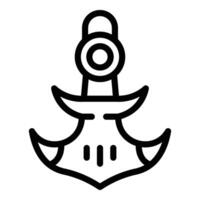 Ship anchor icon outline vector. Ship ocean wreck vector