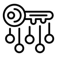 Digital wallet key icon outline vector. Crypto security vector