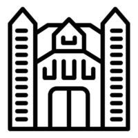 Viennese cathedral icon outline vector. Architectural marvel edifice vector