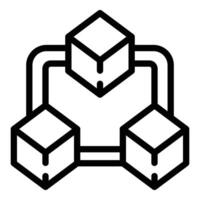 Blockchain icon outline vector. Decentralized digital ledger vector