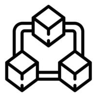 Blockchain icon outline vector. Decentralized digital ledger vector