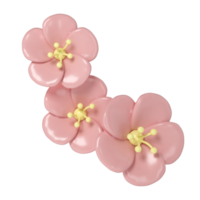 3d pastel roze hoek kers bloemen, botanisch voorjaar regeling, bloemen klem kunst, boeket element decor illustratie png