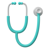 3d turquoise stéthoscope icône. rendre illustration médical outil. symbole concept de soins de santé industrie png