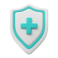 3d Medical health protection shield cross healthcare. Protected guard concept. Safety badge icon. Privacy banner. Security safeguard label png