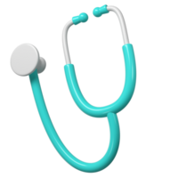 3d turquoise stethoscope icon. Render Illustration medical tool. Symbol concept of healthcare industry png