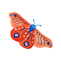 Hand-painted watercolor butterflies isolated on transparent background PNG file.