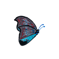 Hand-painted watercolor butterflies isolated on transparent background PNG file.