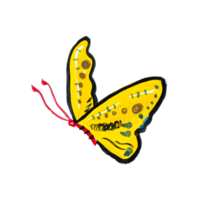 Hand-painted watercolor butterflies isolated on transparent background PNG file.