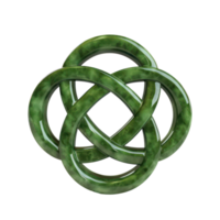 AI generated Green abstract intertwined circular sculpture. St. Patrick's day concept on transparent background png