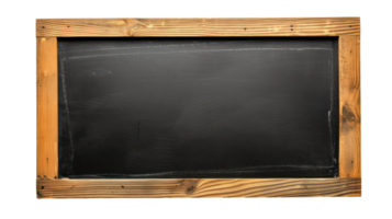 AI generated Empty black chalkboard with wooden frame background on transparent background png