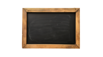 AI generated Empty black chalkboard with wooden frame background on transparent background png