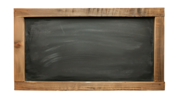 AI generated Empty black chalkboard with wooden frame background on transparent background png