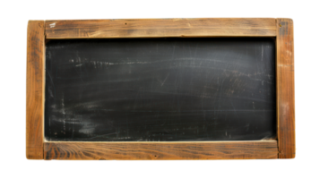 AI generated Empty black chalkboard with wooden frame background on transparent background png