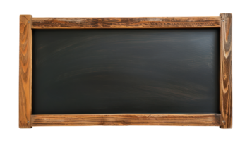 AI generated Empty black chalkboard with wooden frame background on transparent background png