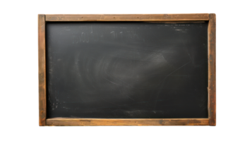 AI generated Empty black chalkboard with wooden frame background on transparent background png