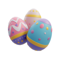 AI generated Colorful decorated Easter eggs with patterns for vibrant spring celebration. Easter day concept with transparent background png