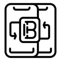 Bitcoin decentralized asset icon outline vector. Online monetary transaction vector