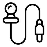 Body mic icon outline vector. Clip on microphone vector