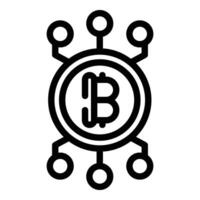 bitcoin monetario icono contorno vector. inversión plataforma vector