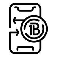 Bitcoin mobile wallet icon outline vector. Digital currency vector