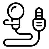 Professional lapel microphone icon outline vector. Broadcasting sound system vector