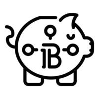 Bitcoin savings icon outline vector. Digital capital fund vector