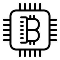 Digital currency token icon outline vector. Bitcoin monetary exchange vector