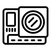 Athletic camera icon outline vector. Action multimedia cam vector