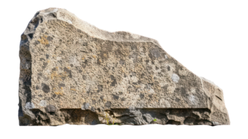 AI generated Ancient grey stone plaque with rough texture on transparent background png