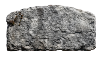 AI generated Ancient grey stone plaque with rough texture on transparent background png