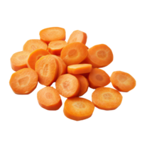 AI generated Fresh Sliced Orange Carrots, Healthy Raw Vegetable Ingredient on transparent background png