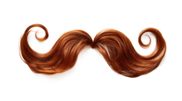 ai generado elegante Rizado Bigote con Clásico Barbero estilo en transparente antecedentes png