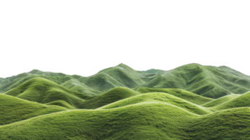 AI generated Serene green rolling hills in a peaceful countryside landscape on transparent background png